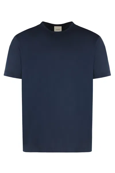 Calvin Klein Cotton Crew-neck T-shirt In Blue