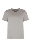 Calvin Klein Round Neck Short Sleeve T-shirt In Turtledove