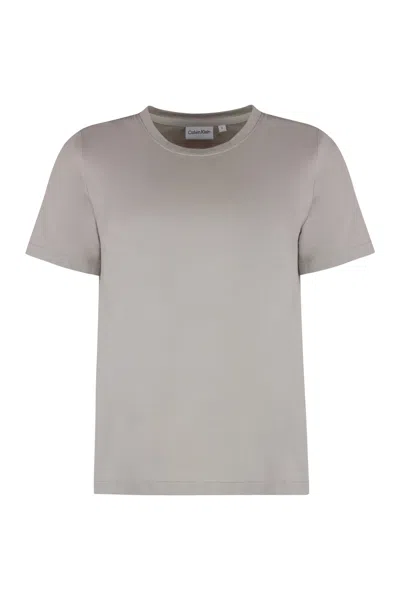 Calvin Klein Cotton Crew-neck T-shirt In Turtledove