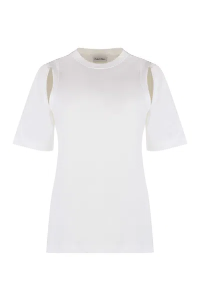 Calvin Klein Cotton Crew-neck T-shirt In White
