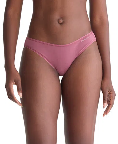 Calvin Klein Cotton Form Bikini Underwear Qd3644 In Red Grape