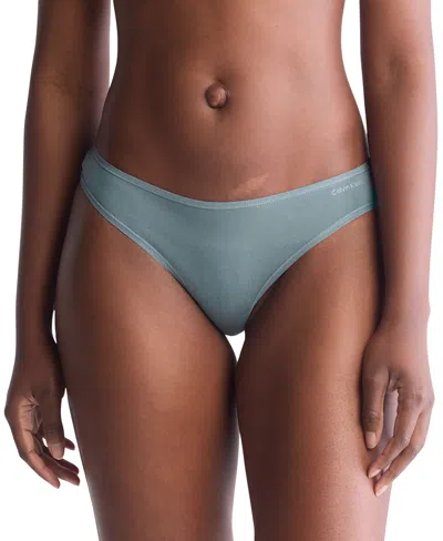 Calvin Klein Cotton Form Thong Underwear Qd3643 In Blue Performance