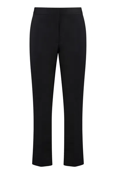 Calvin Klein Cotton Gabardine Trousers In Black