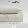 Calvin Klein Cotton Gauze Solid 3 Piece Quilt Set, Queen
