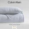 Calvin Klein Cotton Gauze Solid 3 Piece Quilt Set, Queen In Blue
