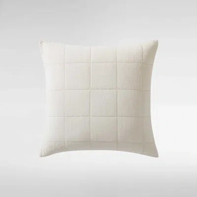 Calvin Klein Cotton Gauze Solid Beige Square Pillow Cover
