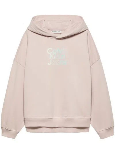 Calvin Klein Kids' Cotton Hoodie In Pink