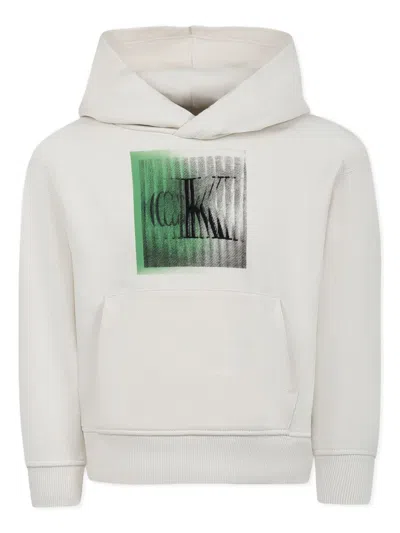 Calvin Klein Kids' Cotton Hoodie In White