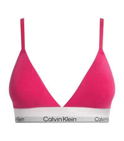Calvin Klein Cotton Icon Bra In Pink