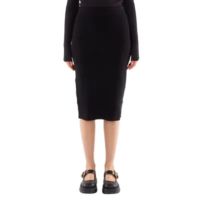Calvin Klein Cotton Knit Pencil Skirt In Black