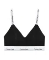 Calvin Klein Modern Cotton Unlined Triangle Bralette In Black In Black