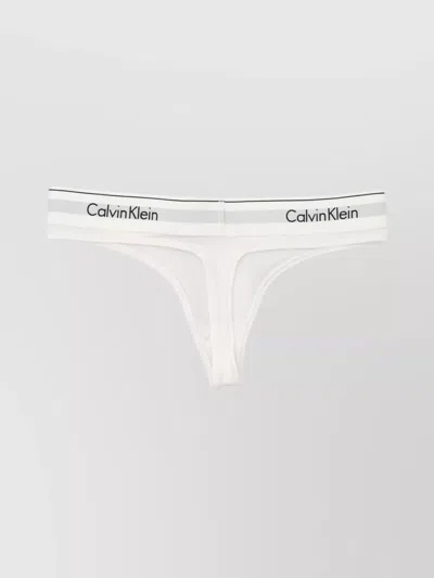 Calvin Klein Cotton Logo Thong Icon In White