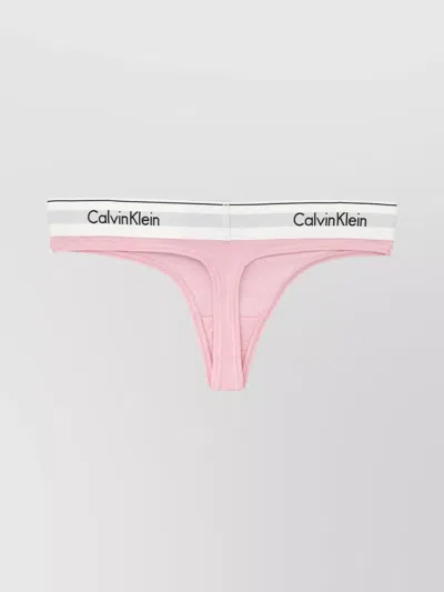 Calvin Klein Cotton Logo Thong Icon In Pink