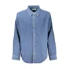 Calvin Klein Blue Cotton Men Shirt In Blue