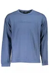 Calvin Klein Sleek Long-sleeved Blue Sweatshirt In Blue