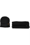 Calvin Klein Elegant Black Scarf And Hat Set With Logo In Black