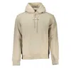 Calvin Klein Beige Fleece Hooded Sweatshirt With Logo Embroidery In Beige