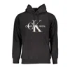 Calvin Klein Sleek Organic Cotton Hooded Sweatshirt In Black