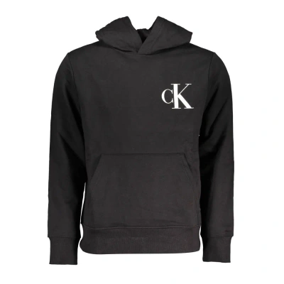 Calvin Klein Sleek Black Hooded Sweatshirt With Fleece Lining