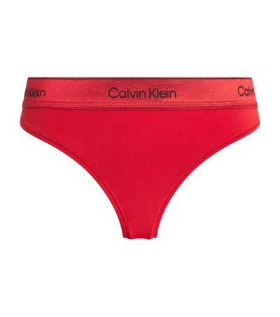 Calvin Klein Cotton-modal Holiday Icon Thong In Multi