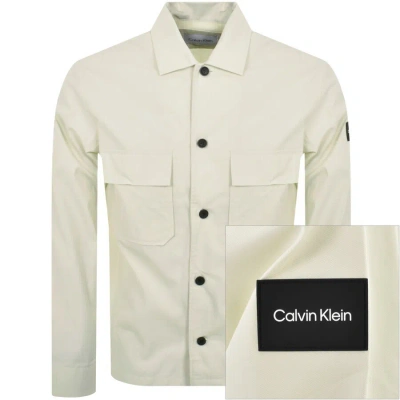 Calvin Klein Cotton Nylon Overshirt Jacket Green