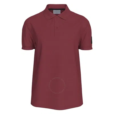 Calvin Klein Cotton Pique Polo Shirt In Garnet