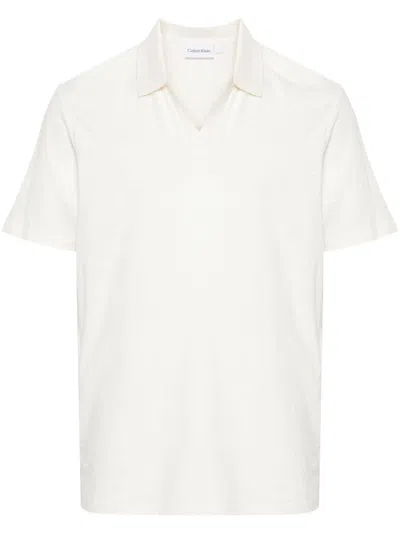 Calvin Klein Cotton Polo Shirt In White
