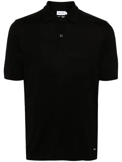 Calvin Klein Cotton Polo Shirt In Black