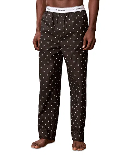 Calvin Klein Cotton Poplin Sleep Pants In Brown