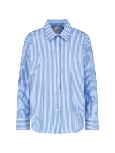 Calvin Klein Yarndye Cotton Poplin Regular Sh In Blue