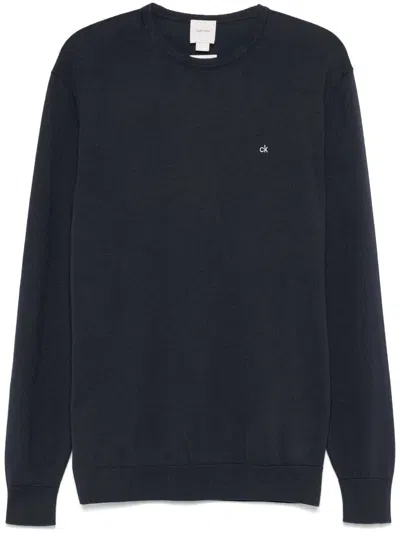 Calvin Klein Cotton Silk Blend Sweater Clothing In Blue