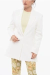 Calvin Klein Cotton Single Breasted Blazer With Jetted Pocketd