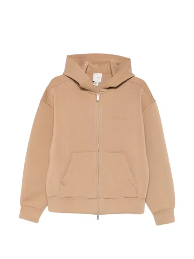Calvin Klein Cotton Spacer Full-zip Hoodie In Neutral