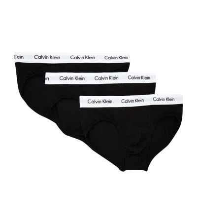 Calvin Klein Cotton Stretch Hip Briefs In Black