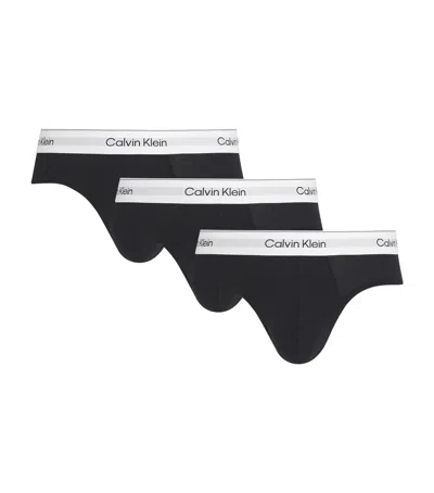Calvin Klein Cotton Stretch Icon Hip Briefs In Black