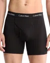 Calvin Klein Cotton Stretch Moisture Wicking Boxer Briefs, Pack Of 3 In Black/zinc/deep Mauve