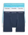 Calvin Klein Cotton Stretch Moisture Wicking Boxer Briefs, Pack Of 3 In N White/