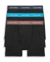 Calvin Klein Cotton Stretch Moisture Wicking Boxer Briefs, Pack Of 3 In Black Rose Speakeasy Blue