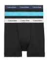 Calvin Klein Cotton Stretch Moisture Wicking Boxer Briefs, Pack Of 3 In Black Spellbound White Blue