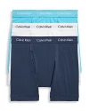 Calvin Klein Cotton Stretch Moisture Wicking Boxer Briefs, Pack Of 3 In N35 White/