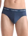 Calvin Klein Cotton Stretch Moisture Wicking Hip Briefs, Pack Of 3 In Convoy/juneberry/navy Stone
