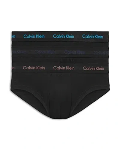 Calvin Klein Cotton Stretch Moisture Wicking Hip Briefs, Pack Of 3 In N07 Black