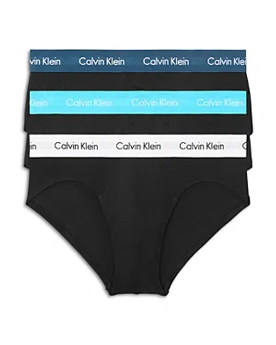 Calvin Klein Cotton Stretch Moisture Wicking Hip Briefs, Pack Of 3 In N34 Black