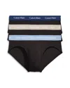 Calvin Klein Cotton Stretch Moisture Wicking Hip Briefs, Pack Of 3 In Pup Black