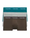 Calvin Klein Cotton Stretch Moisture Wicking Low Rise Trunks, Pack Of 3 In Mcz Mulch/