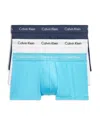 Calvin Klein Cotton Stretch Moisture Wicking Low Rise Trunks, Pack Of 3 In N White/