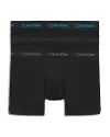 Calvin Klein Cotton Stretch Moisture Wicking Low Rise Trunks, Pack Of 3 In N07 Black
