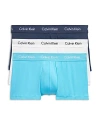 Calvin Klein Cotton Stretch Moisture Wicking Low Rise Trunks, Pack Of 3 In N White/