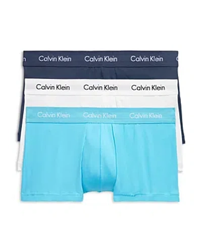 Calvin Klein Cotton Stretch Moisture Wicking Low Rise Trunks, Pack Of 3 In N35 White/