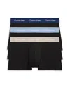 Calvin Klein Cotton Stretch Moisture Wicking Low Rise Trunks, Pack Of 3 In Pup Black